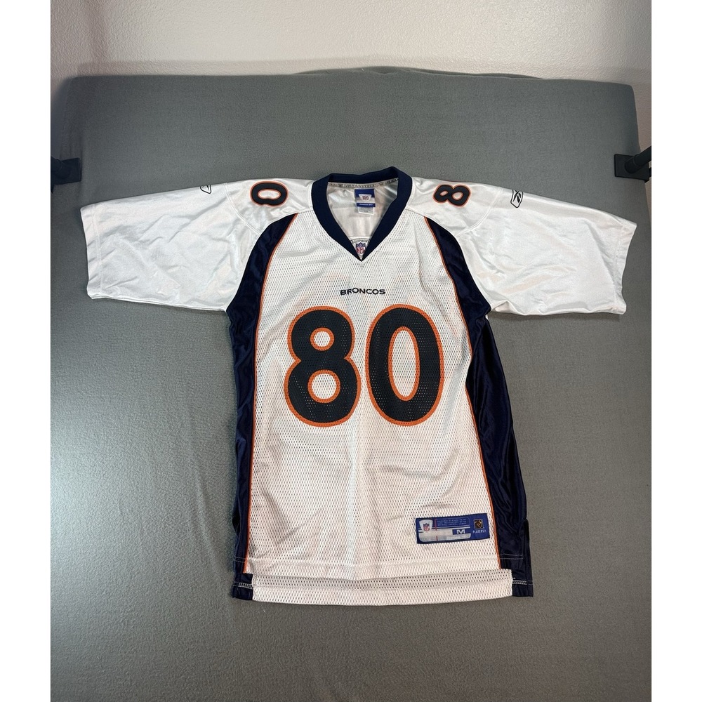 Rod Smith Denver Broncos Football Jersey Mens Medium White Mesh NFL Reebok 80